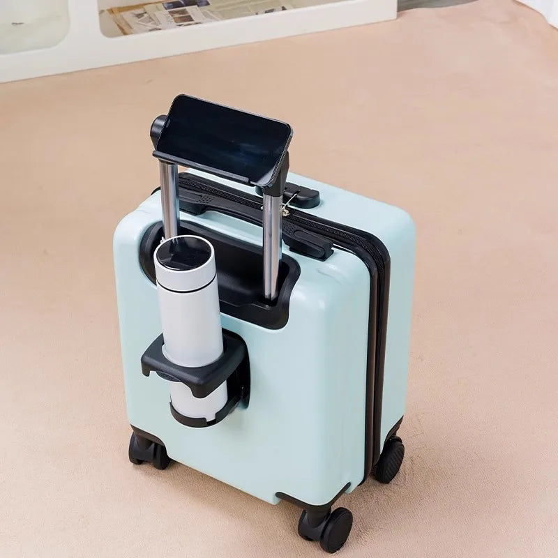 Small Luggage Travel Bag 14 Inches Luggage Travel Luggage with Cup Holder and Hook