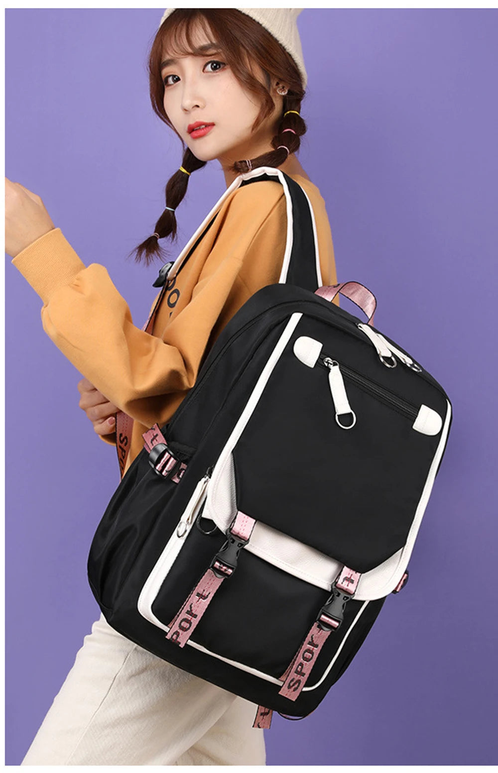 Boba Axolotl Anime School Backpack for Teenage Girls Fashiona Back To School Bookbag Mochila Bookbag with Lunch Bags ,Pencil Bag