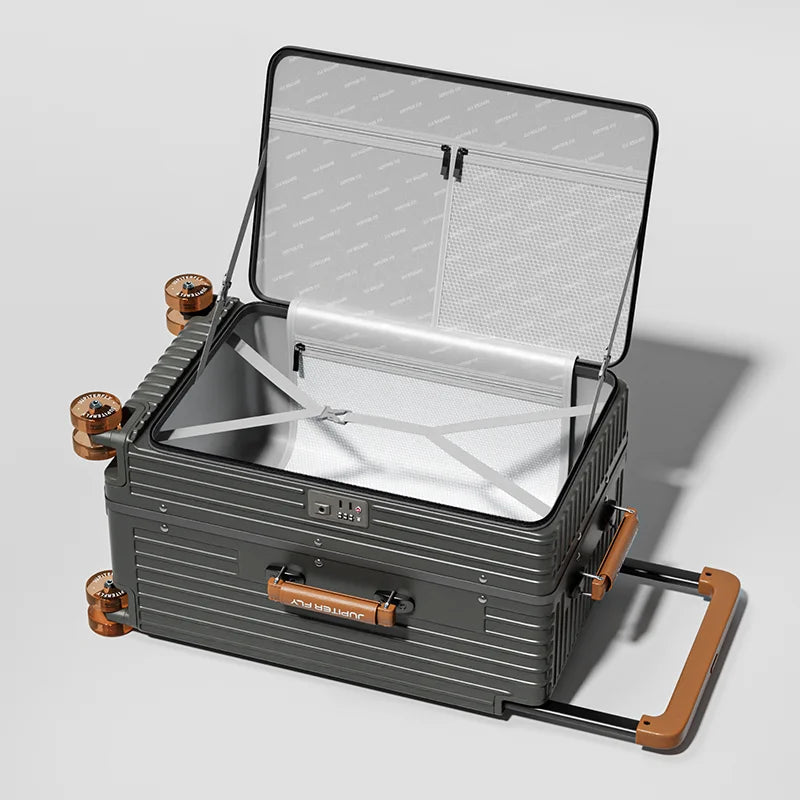 New Luggage 20 inch Carry-on Suitcase Side Opening Travel Suitcase Aluminum Frame Trolley Case 30 inch Large Capacity Luggage