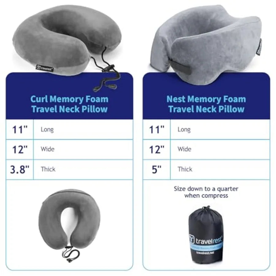 Compact Memory Foam Travel Pillow