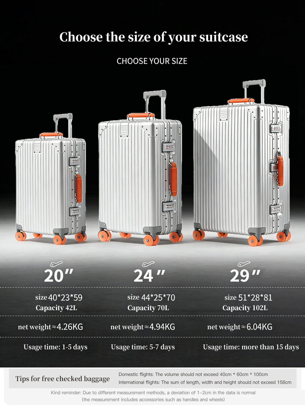 Jelly wheel all-aluminum magnesium alloy suitcase 20-inch carry-on luggage, sit-on suitcase with lock, 28-inch telescopic handle