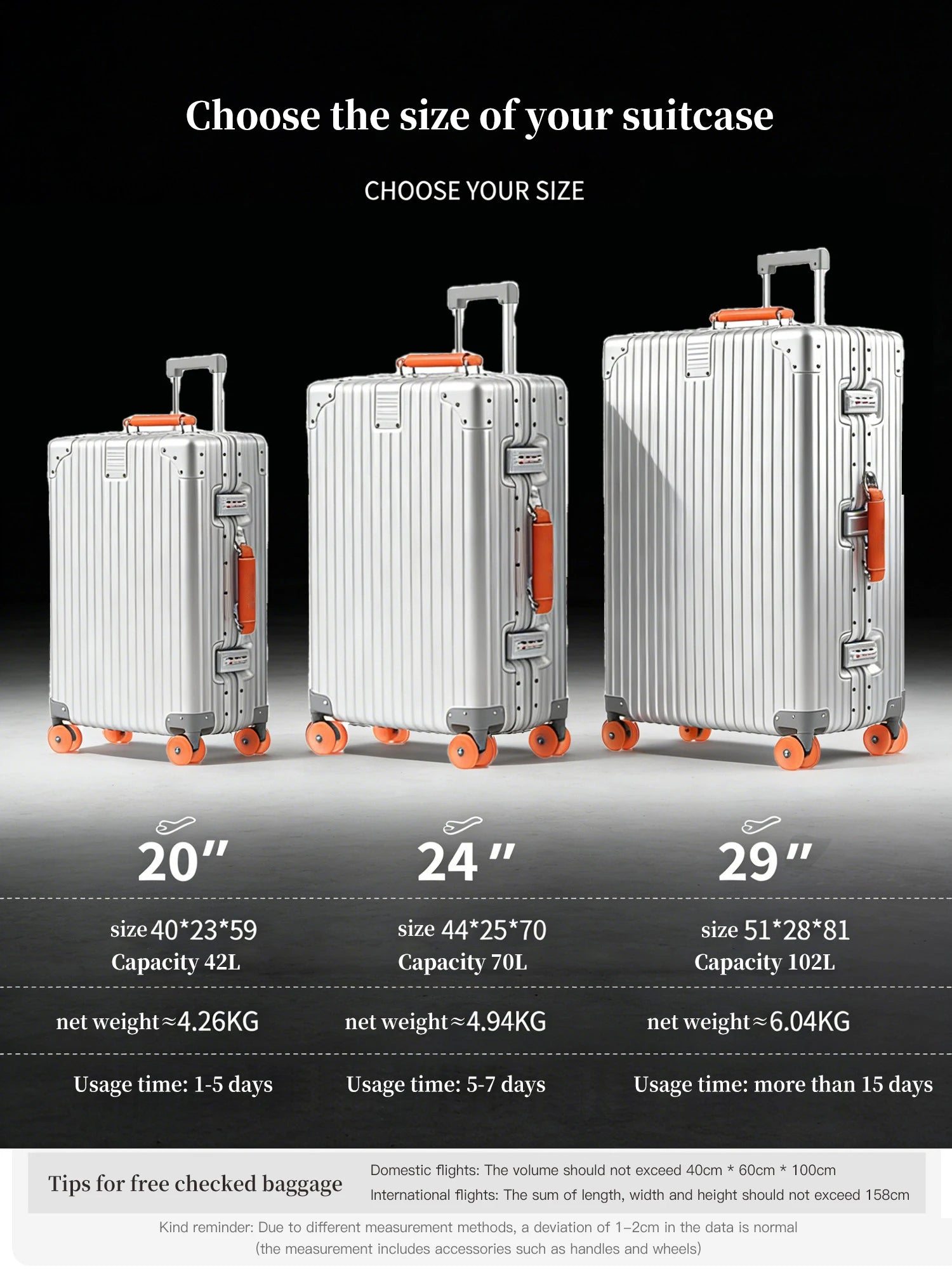 Jelly wheel all-aluminum magnesium alloy suitcase 20-inch carry-on luggage, sit-on suitcase with lock, 28-inch telescopic handle