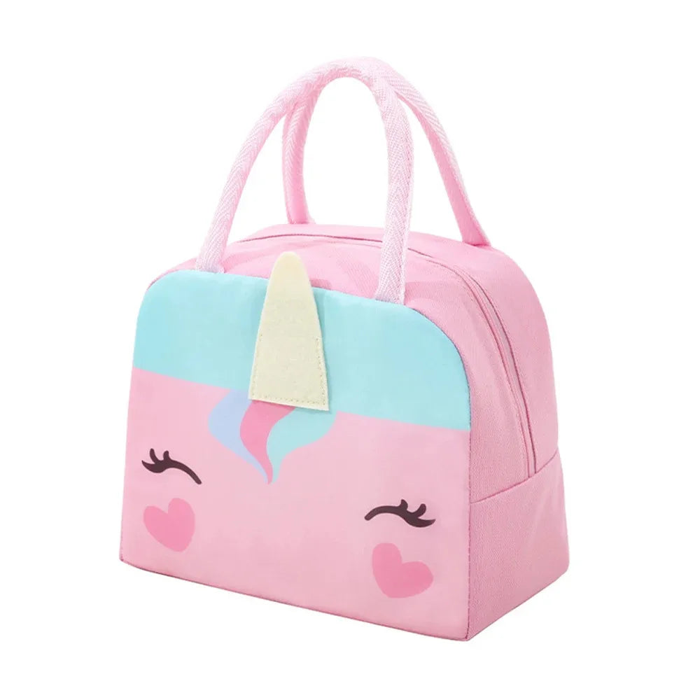 3D Cartoon Insulated Lunch Bag Thermal Food Container Bag for Students Portable Handheld Lunch Box Tote with Easy-Carry Handle