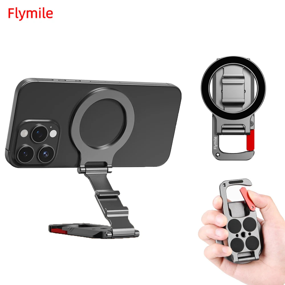 Magnetic Phone Holder Carabiner Mount Bracket for  iPhone 17 16 15 Compatible with Magsafe Desktop Base Vlgo Handle Travel Stand
