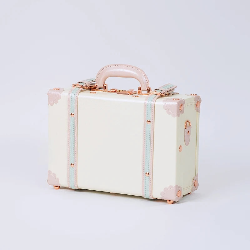 13/16/18 Inch Vintage Cosmetic Case Mini Carry-on Luggage Suitcase PU Lightweight Ready Bag Handbag Password Lock Makeup Box