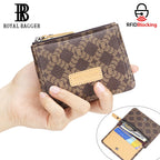 Royal Bagger Genuine Leather Women's Coin Purse Woman card holder wallet RFID Blocking Small Wallet Casual Zipper Change Pouch