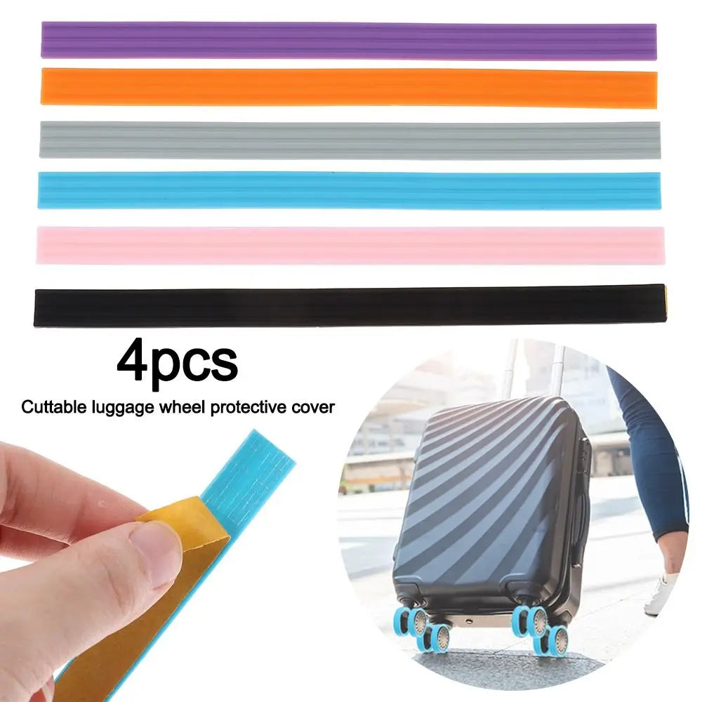 Croppable Luggage Wheels Protector Stickers Luggage Suitcase Wheels Cover Reduce Noise Wheels Sleeve Accessories