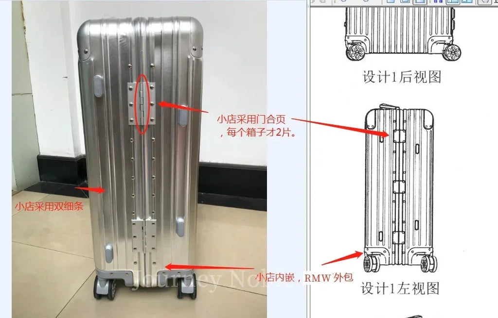100% Aluminum-Magnesium Alloy Suitcases 20/24/26/29 Inch Lightweight Spinner Luggage TSA Lock Durable Travel Bag