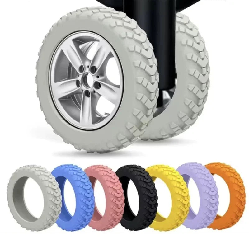 8pcs Travel Luggage Caster Shoes Silicone Suitcase Wheels Protection Cover Reduce Noise Trolley Box Casters Cover