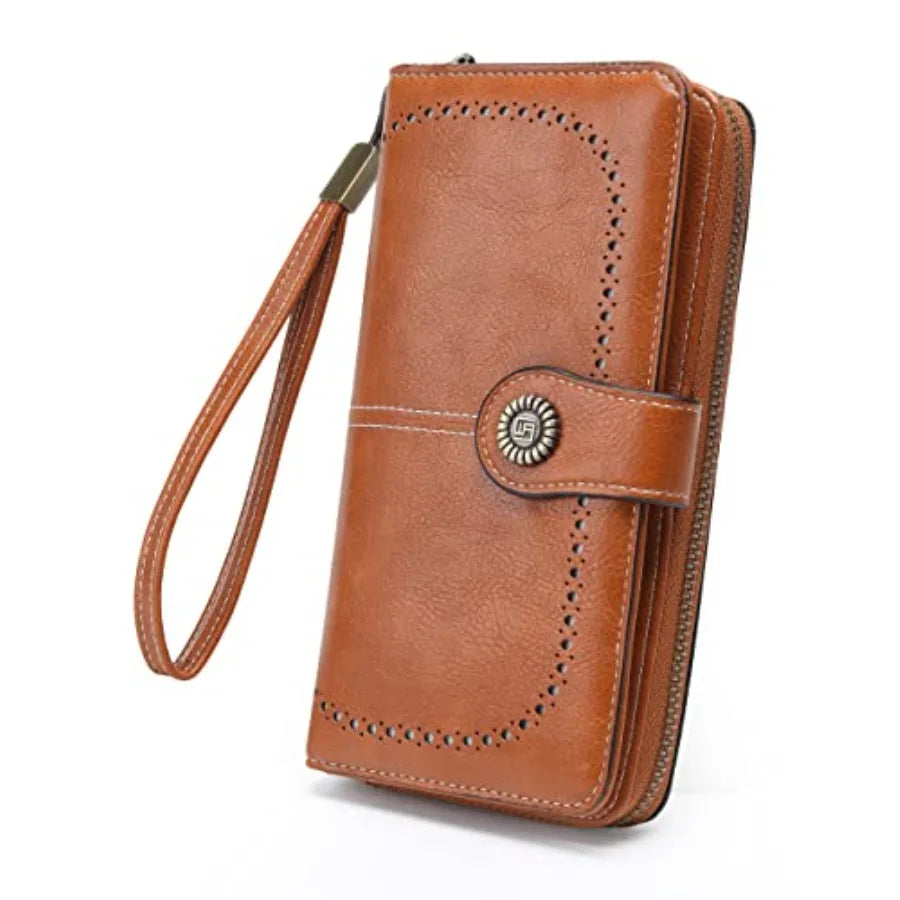 Women's Wristlet Wallet with Coin Pocket (large capacity)