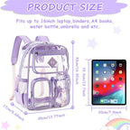 New Transparent Backpack PVC Large Capacity Backpack Waterproof Backpack Outdoor Fitness Sports Visual Backpack Schoolbag