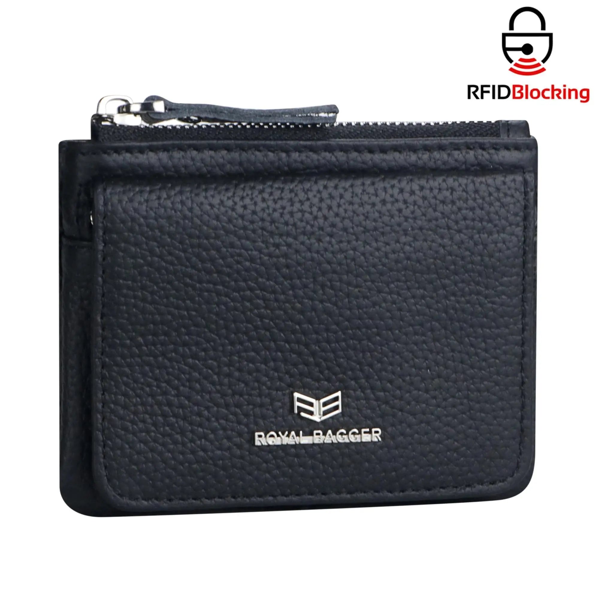 Royal Bagger Genuine Leather Women's Coin Purse Woman card holder wallet RFID Blocking Small Wallet Casual Zipper Change Pouch