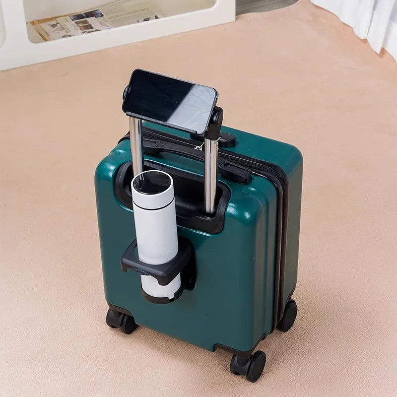Small Luggage Travel Bag 14 Inches Luggage Travel Luggage with Cup Holder and Hook