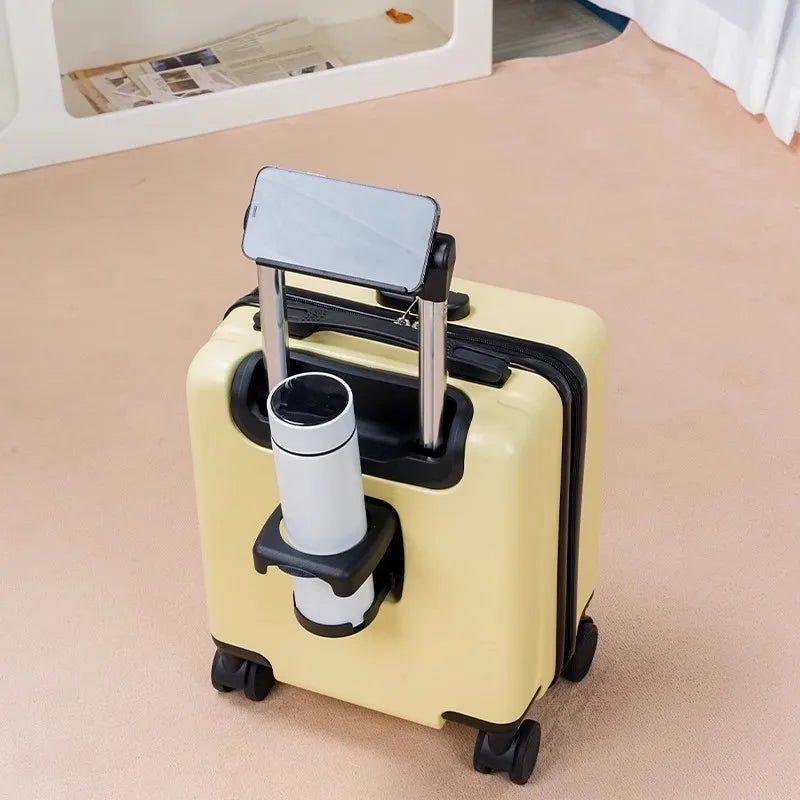 Small Luggage Travel Bag 14 Inches Luggage Travel Luggage with Cup Holder and Hook