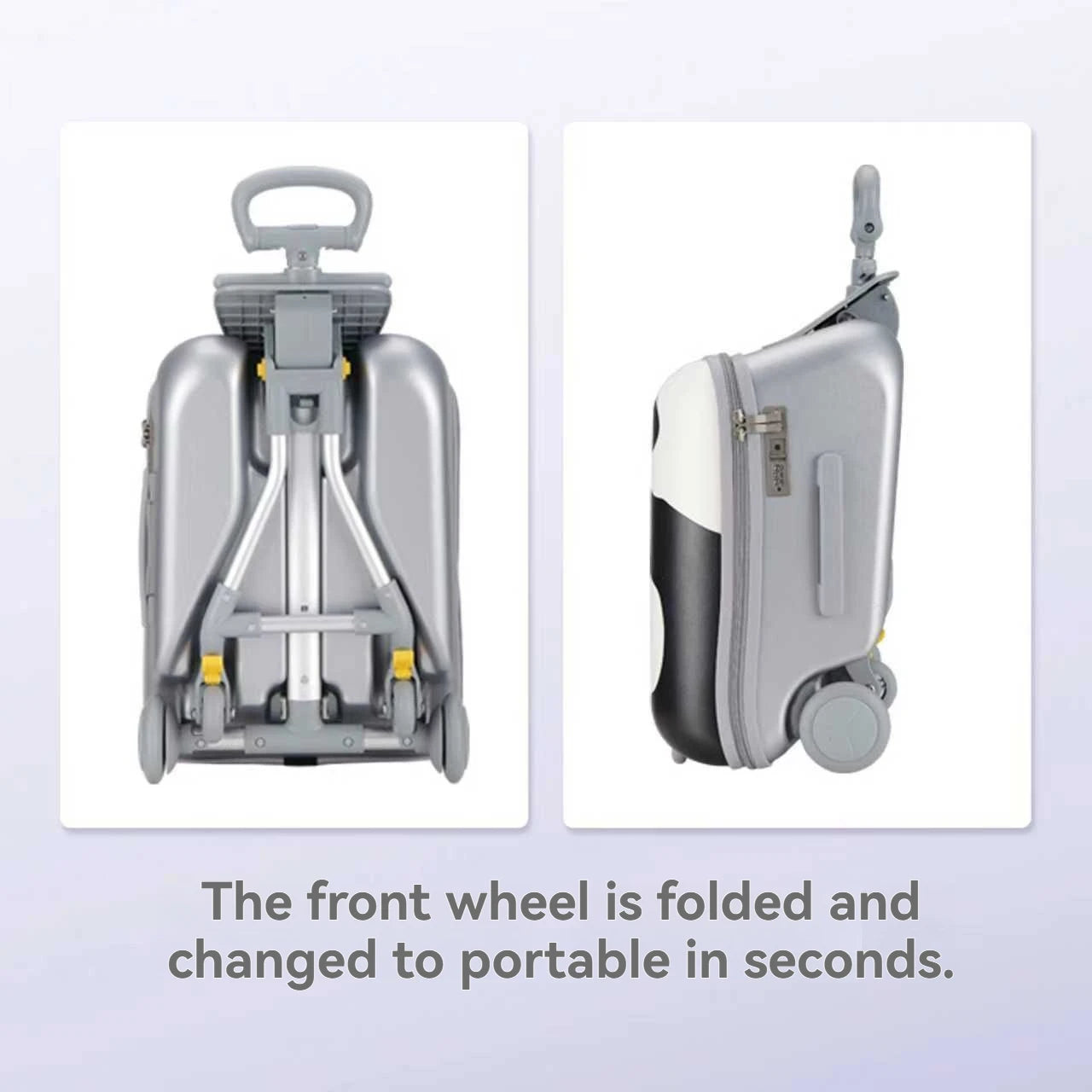 1-Piece Set of Children's Luggage That Can Be Sat on and Ridden, Trolley Case with Carry-On Suitcase, Travel Essential, Can Be Disassembled, Suitable for Children Aged 2-12