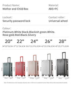 100% Aluminum Magnesium Alloy Travel Luggage Trolley Luggage 20 22 24 26 28 Inch Trolley Luggage Carry-On Luggage With Cup Holde