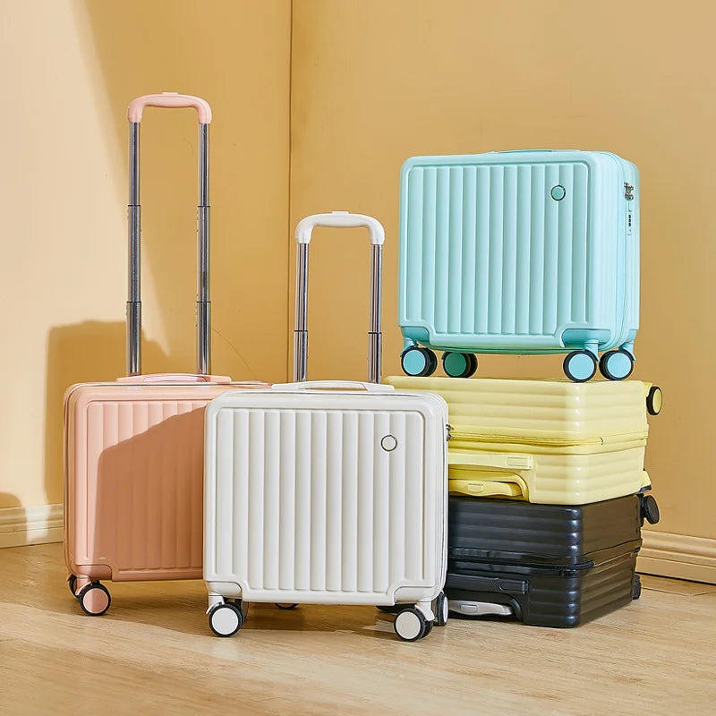 Small fresh 18 "airline cute trolley box passcode box travel luggage-free suitcase for men and women