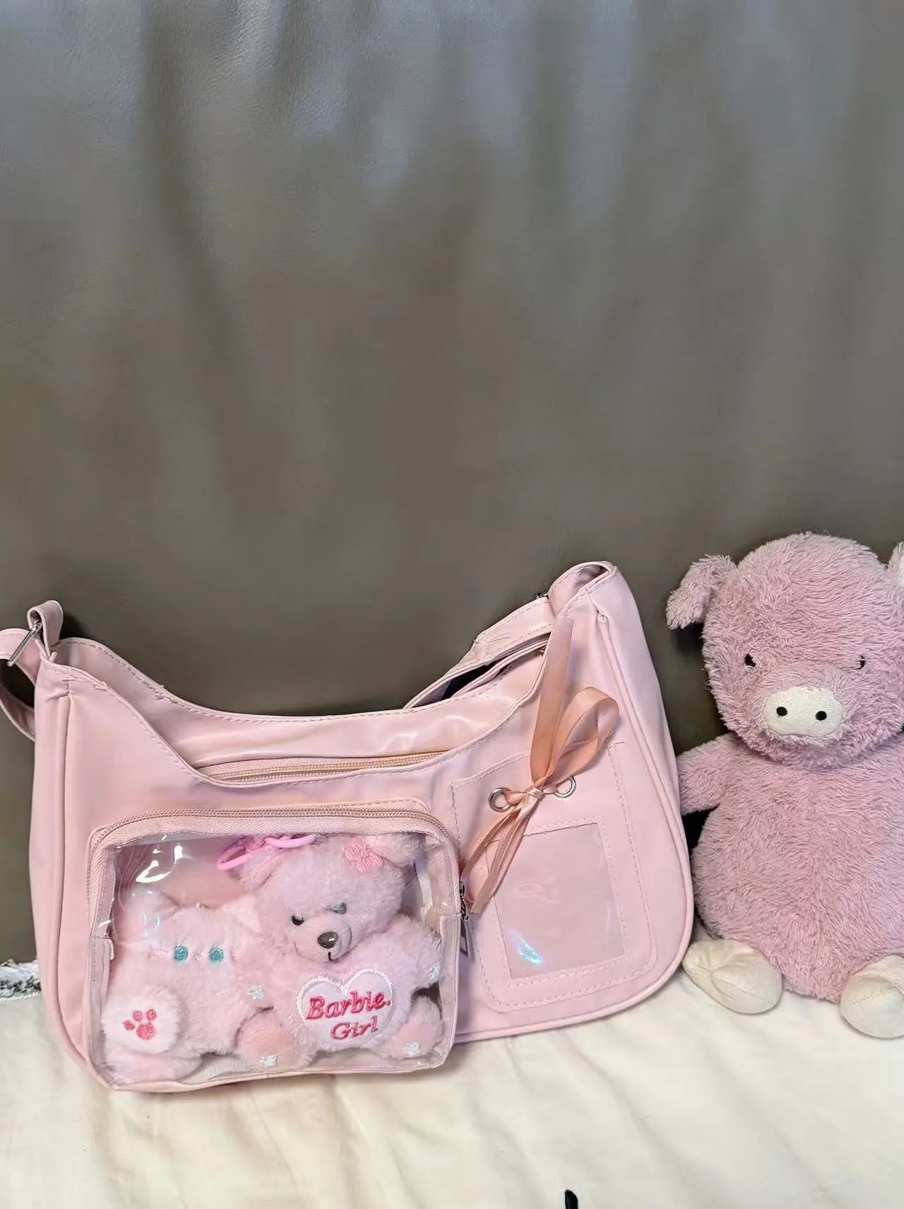 Y2k Harajuku Shoulder Bag Women Korean Transparent Ita Bag School Crossbody Bag Female Japanese Designer Preppy Handbag Purse