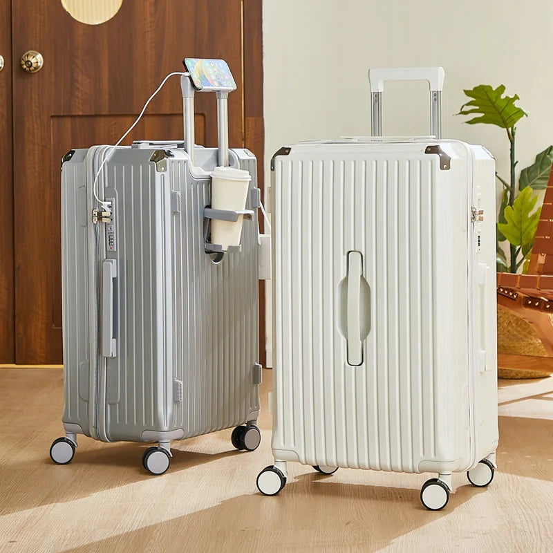 Luggage 20 inch |Cup Holder/Waterproof multifunctional Suitcase Hand Carry Large Capacity Universal Wheel Simple Suitcase