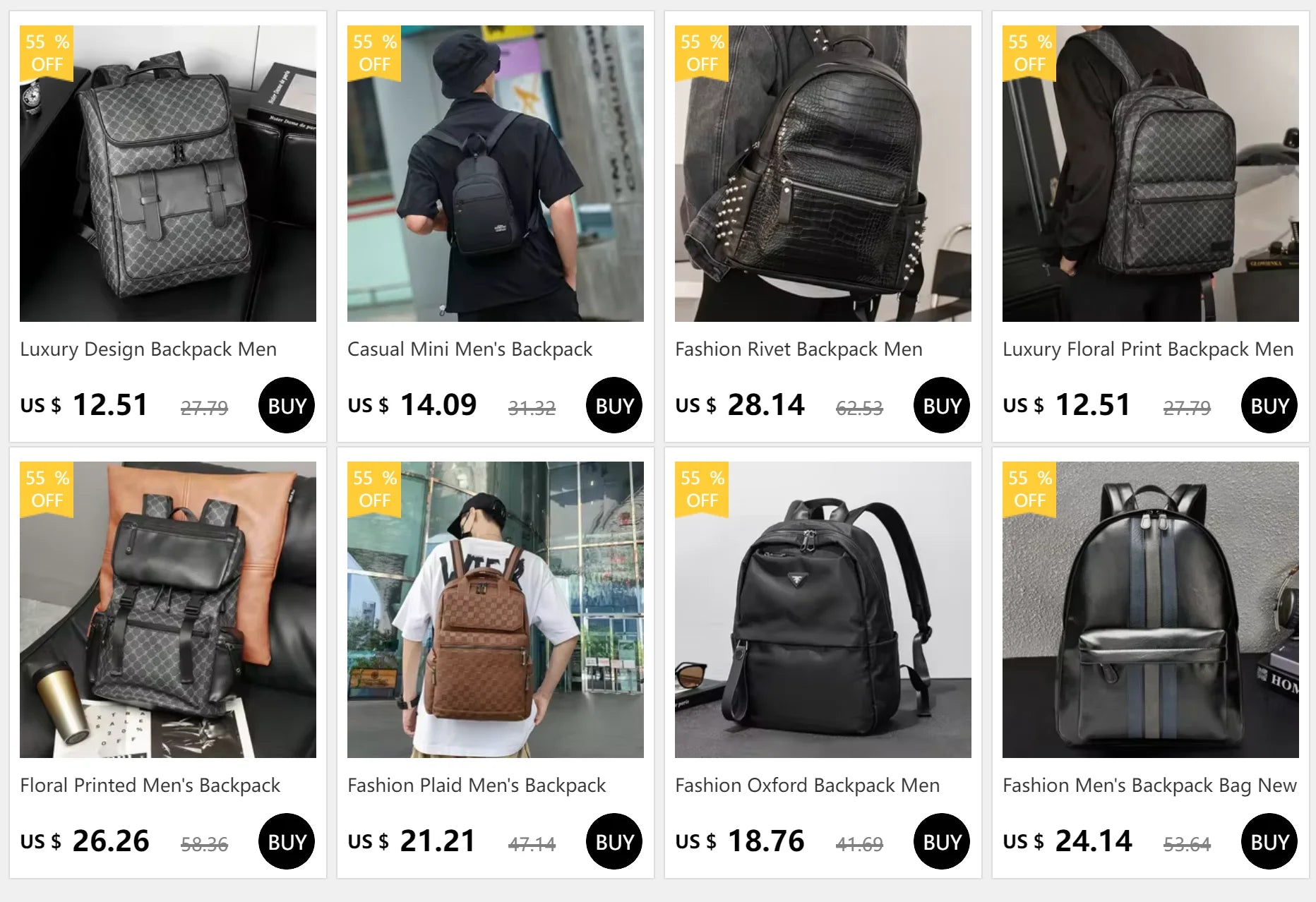 Luxury Floral Print Backpack Men Fashion Design Men's Backpacks Large-capacity Travel Bags PU Leather Backpack Male Schoolbag