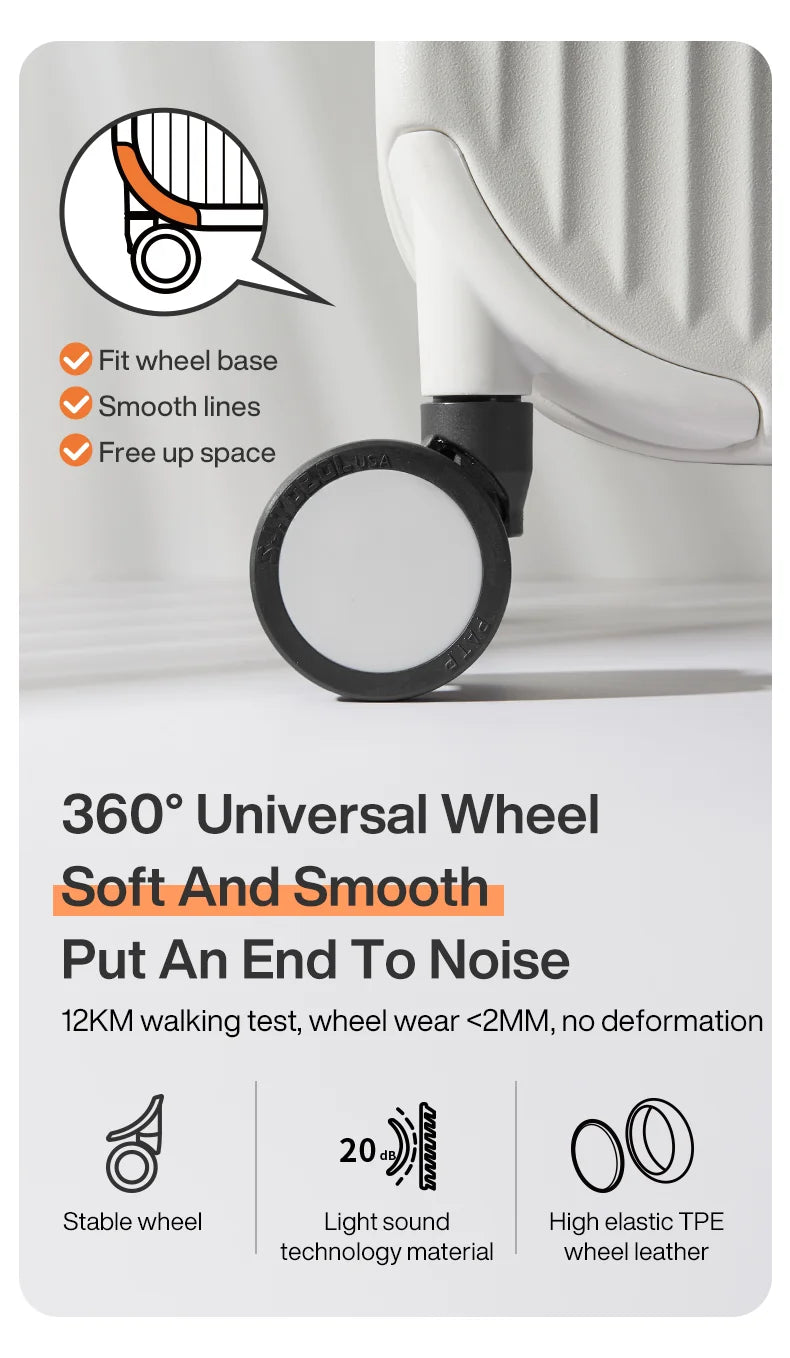 Mixi Carry-On Hardshell Luggage with Cup and Phone Holder with Spinner Wheels (20, 24, or 26")