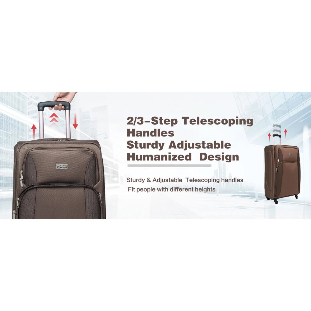 Softshell Luggage Expandable 4-Piece Set Suitcase (Lightweight)