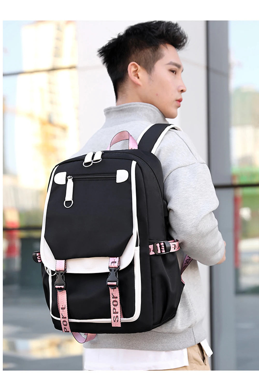 Boba Axolotl Anime School Backpack for Teenage Girls Fashiona Back To School Bookbag Mochila Bookbag with Lunch Bags ,Pencil Bag