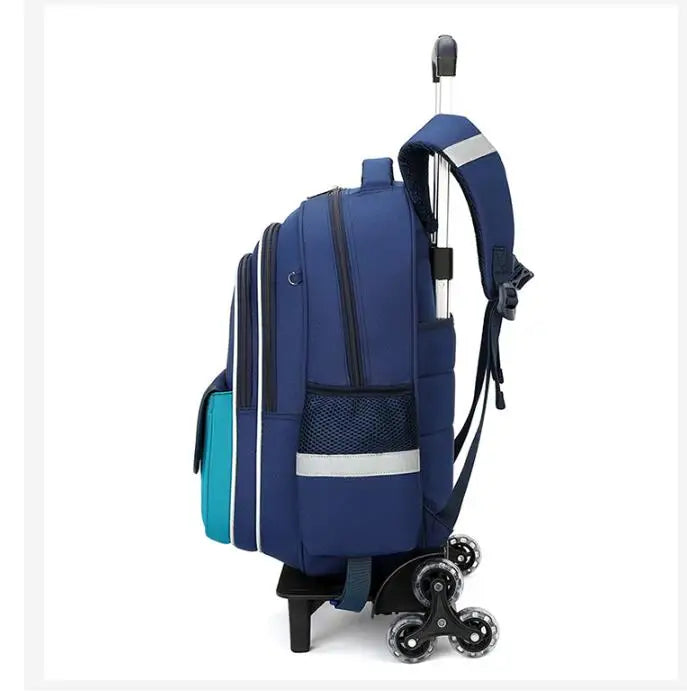 School Rolling Backpack for Girls Trolley School Bags Backpack with Wheels Carry-on Travel Luggage with Handbag Toddler Bags