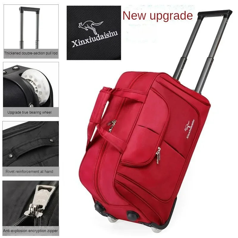 Large Capacity Trolley Bag Men's and Women's Hand Travel Bags Waterproof,lightweight,foldable Duffel Bag Multifunctional Storage