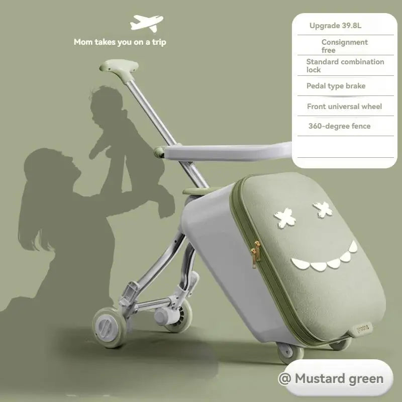 Cartoon Children's Trunk Baby Box Child Rideable Travel Bag 20 Inch Foldable Baby Car