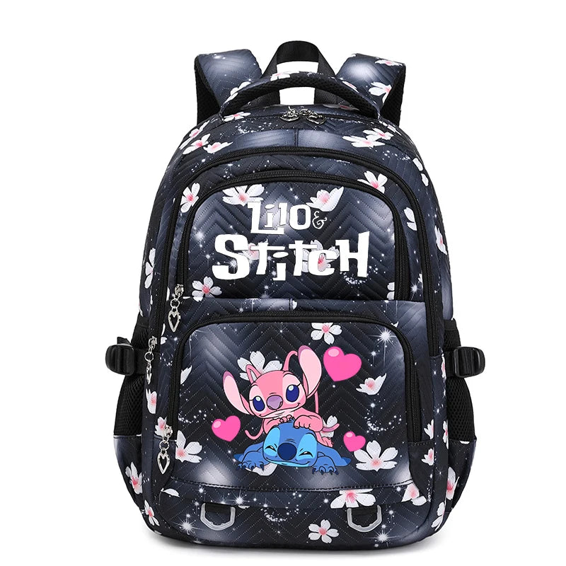Stitch Large Capacity Backpack Daypack Lightweight Schoolbag Casual Travel Knapsack for Women Girls Pen Lunch Bags