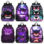 Cartoon G-Gengars Backpack Schoolbag Boys Girls Camping Backpack Lightening Zipper Anime Rucksack for Boys Girls Best Gift
