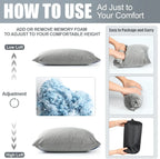 Compressible Memory Foam Travel Pillow