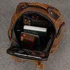 Newsbirds men's leather backpack retro luxury fashion style bagpack travel bag backpack school bag for man leather daypack men