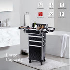 Makeup Trolley Case Detachable 4 in 1 Alloy Train Briefcase for Nail Manicure on Wheels Lock Salon Large Capacity Storage Case