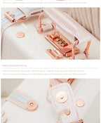 13/16/18 Inch Vintage Cosmetic Case Mini Carry-on Luggage Suitcase PU Lightweight Ready Bag Handbag Password Lock Makeup Box