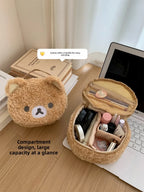 Plushes Makeup Case Anime Relaxed Bear Cosmetic Bag Women Jewelry Storage Pouch Girl Organizer Handbags Gift Hot Sales
