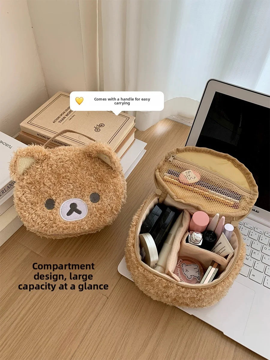 Plushes Makeup Case Anime Relaxed Bear Cosmetic Bag Women Jewelry Storage Pouch Girl Organizer Handbags Gift Hot Sales