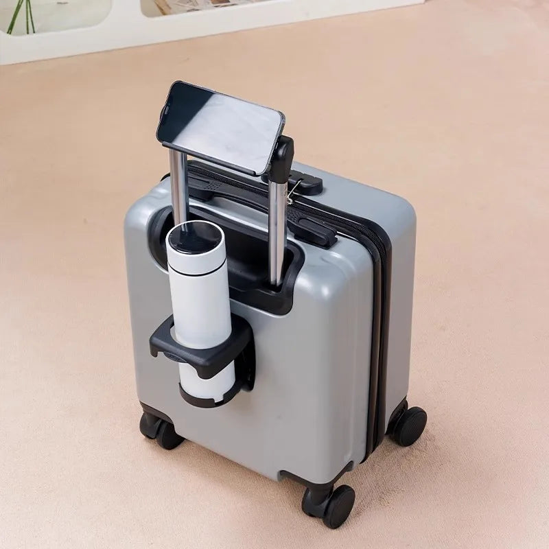 Small Luggage Travel Bag 14 Inches Luggage Travel Luggage with Cup Holder and Hook