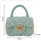 Fashion Kids PU Leather Crossbody Bags Girls Heart Shoulder Bags Children Mini Coin Purses Jelly Bag Kids Handbag Gifts