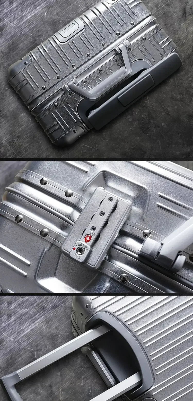 100% Aluminum-Magnesium Alloy Suitcases 20/24/26/29 Inch Lightweight Spinner Luggage TSA Lock Durable Travel Bag