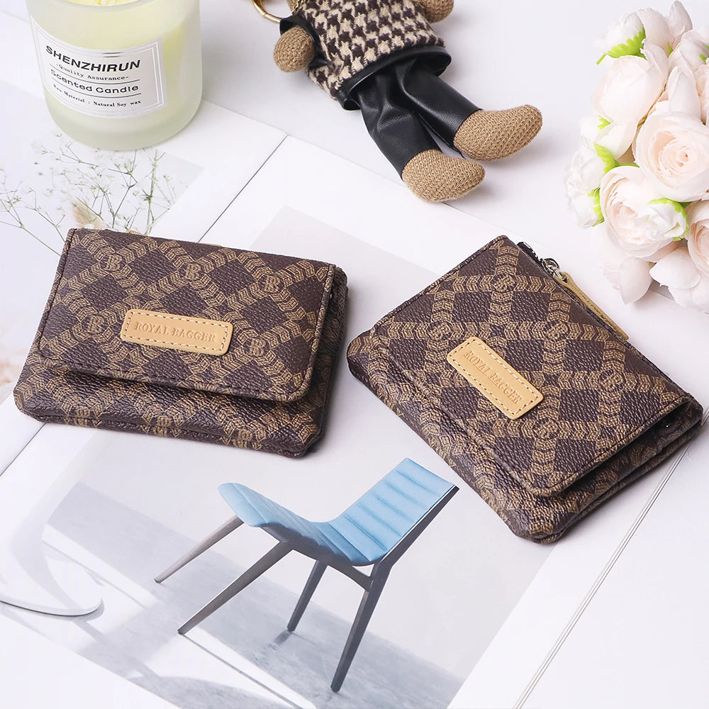 Royal Bagger Genuine Leather Women's Coin Purse Woman card holder wallet RFID Blocking Small Wallet Casual Zipper Change Pouch