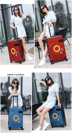 Aluminum Frame Suitcase Super Silent Combination Lock Boarding Rolling Luggage Fashion New Trolley Case 20/22/24/28 Inch