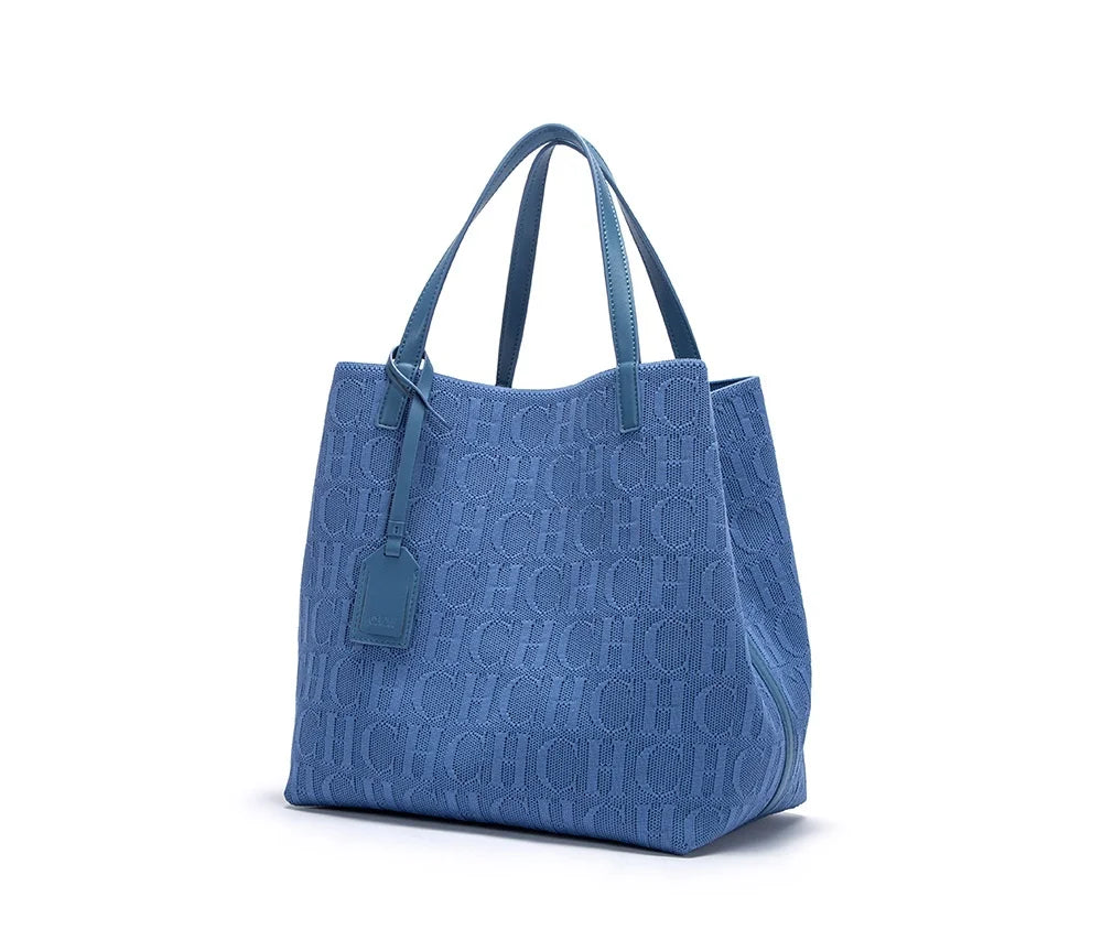 CH High Quality Craft Large Capacity Handbag Ladies Shoulder Bag Fashion Classic New Pure Color Outer Pocket Ladies Handbag