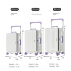 New Luggage 20 inch Carry-on Suitcase Side Opening Travel Suitcase Aluminum Frame Trolley Case 30 inch Large Capacity Luggage