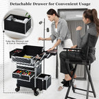 Rolling Makeup Case with Wheels Drawers Large Professional Cosmetology Trolley Case Lockable Travel Cosmetic Storage Train Cases