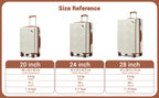 Kono 20/24/28 Inch Large ABS+PC Hardshell Suitcase - 4 Spinner Wheel Lightweight Check-In Luggage with TSA Lock